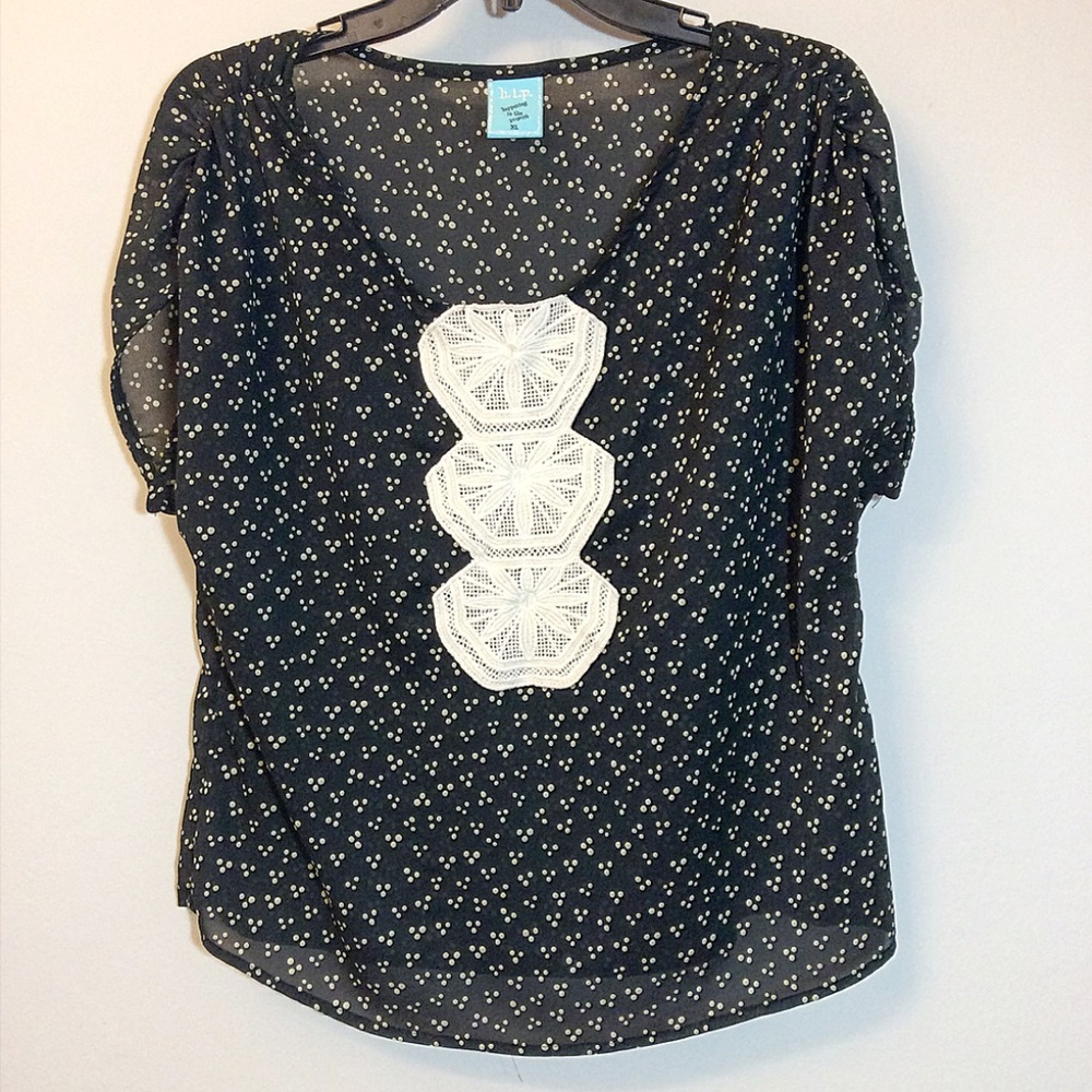 Happening in the Present(HIP) sheer & crochet top